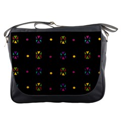 Abstract A Colorful Modern Illustration Black Background Messenger Bags by Simbadda