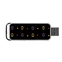 Abstract A Colorful Modern Illustration Black Background Portable Usb Flash (one Side) by Simbadda