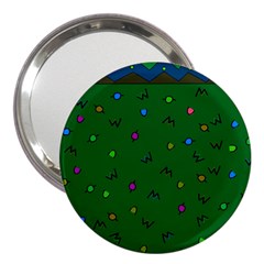 Green Abstract A Colorful Modern Illustration 3  Handbag Mirrors by Simbadda