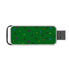 Green Abstract A Colorful Modern Illustration Portable Usb Flash (two Sides) by Simbadda