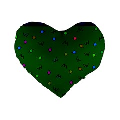 Green Abstract A Colorful Modern Illustration Standard 16  Premium Heart Shape Cushions by Simbadda