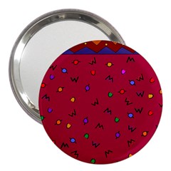 Red Abstract A Colorful Modern Illustration 3  Handbag Mirrors by Simbadda