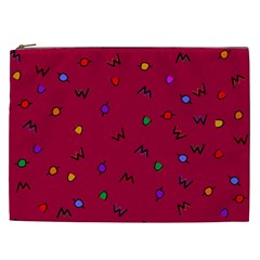 Red Abstract A Colorful Modern Illustration Cosmetic Bag (xxl)  by Simbadda