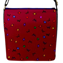 Red Abstract A Colorful Modern Illustration Flap Messenger Bag (s) by Simbadda