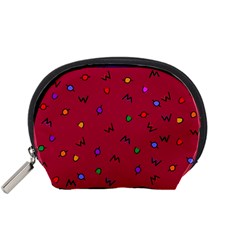 Red Abstract A Colorful Modern Illustration Accessory Pouches (small)  by Simbadda