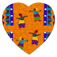 A Colorful Modern Illustration For Lovers Jigsaw Puzzle (heart) by Simbadda