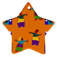 A Colorful Modern Illustration For Lovers Star Ornament (two Sides)