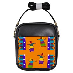 A Colorful Modern Illustration For Lovers Girls Sling Bags by Simbadda