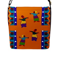 A Colorful Modern Illustration For Lovers Flap Messenger Bag (l)  by Simbadda