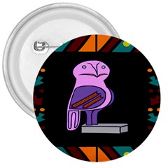 Owl A Colorful Modern Illustration For Lovers 3  Buttons by Simbadda