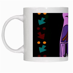 Owl A Colorful Modern Illustration For Lovers White Mugs by Simbadda