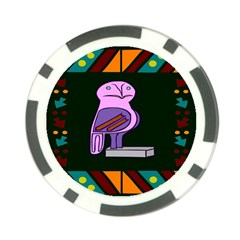 Owl A Colorful Modern Illustration For Lovers Poker Chip Card Guard (10 Pack) by Simbadda