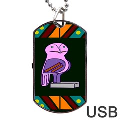 Owl A Colorful Modern Illustration For Lovers Dog Tag Usb Flash (two Sides)