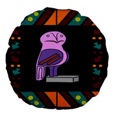 Owl A Colorful Modern Illustration For Lovers Large 18  Premium Flano Round Cushions by Simbadda