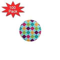 Colorful Quatrefoil Pattern Wallpaper Background Design 1  Mini Magnets (100 Pack)  by Simbadda