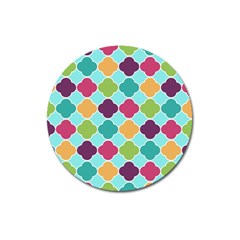 Colorful Quatrefoil Pattern Wallpaper Background Design Magnet 3  (round) by Simbadda