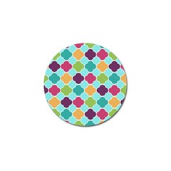 Colorful Quatrefoil Pattern Wallpaper Background Design Golf Ball Marker (4 Pack) by Simbadda