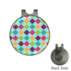 Colorful Quatrefoil Pattern Wallpaper Background Design Hat Clips With Golf Markers by Simbadda