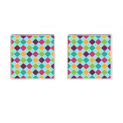 Colorful Quatrefoil Pattern Wallpaper Background Design Cufflinks (square) by Simbadda