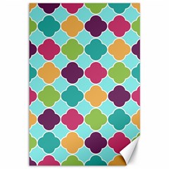 Colorful Quatrefoil Pattern Wallpaper Background Design Canvas 12  X 18   by Simbadda