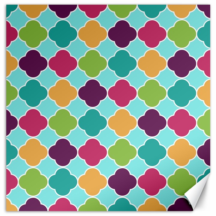 Colorful Quatrefoil Pattern Wallpaper Background Design Canvas 20  x 20  