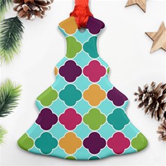 Colorful Quatrefoil Pattern Wallpaper Background Design Ornament (christmas Tree)  by Simbadda