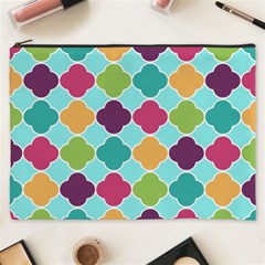 Colorful Quatrefoil Pattern Wallpaper Background Design Cosmetic Bag (xxxl)  by Simbadda