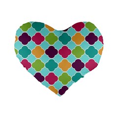 Colorful Quatrefoil Pattern Wallpaper Background Design Standard 16  Premium Heart Shape Cushions by Simbadda