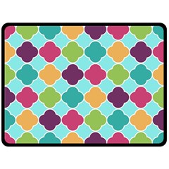 Colorful Quatrefoil Pattern Wallpaper Background Design Double Sided Fleece Blanket (large)  by Simbadda