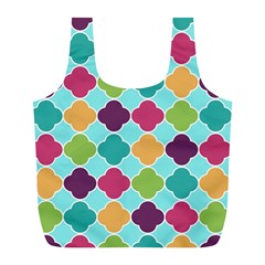 Colorful Quatrefoil Pattern Wallpaper Background Design Full Print Recycle Bags (l)  by Simbadda