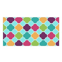 Colorful Quatrefoil Pattern Wallpaper Background Design Satin Shawl by Simbadda