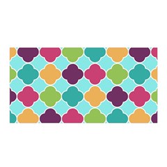 Colorful Quatrefoil Pattern Wallpaper Background Design Satin Wrap by Simbadda