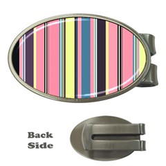 Seamless Colorful Stripes Pattern Background Wallpaper Money Clips (oval)  by Simbadda