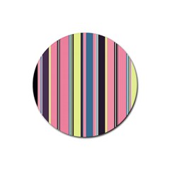 Seamless Colorful Stripes Pattern Background Wallpaper Rubber Coaster (round)  by Simbadda