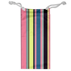 Seamless Colorful Stripes Pattern Background Wallpaper Jewelry Bag by Simbadda