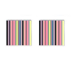 Seamless Colorful Stripes Pattern Background Wallpaper Cufflinks (square) by Simbadda