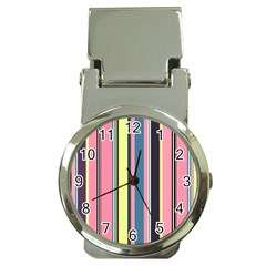 Seamless Colorful Stripes Pattern Background Wallpaper Money Clip Watches by Simbadda