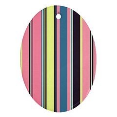 Seamless Colorful Stripes Pattern Background Wallpaper Oval Ornament (two Sides) by Simbadda