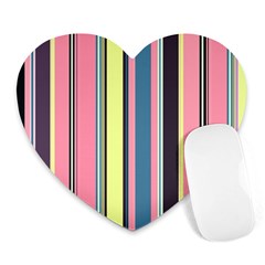 Seamless Colorful Stripes Pattern Background Wallpaper Heart Mousepads by Simbadda