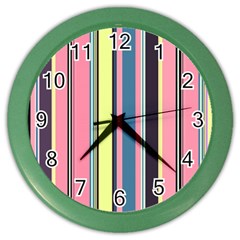 Seamless Colorful Stripes Pattern Background Wallpaper Color Wall Clocks by Simbadda