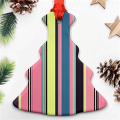 Seamless Colorful Stripes Pattern Background Wallpaper Christmas Tree Ornament (two Sides) by Simbadda