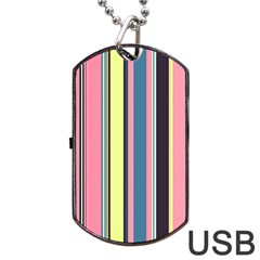 Seamless Colorful Stripes Pattern Background Wallpaper Dog Tag Usb Flash (one Side) by Simbadda