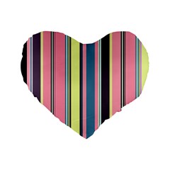 Seamless Colorful Stripes Pattern Background Wallpaper Standard 16  Premium Flano Heart Shape Cushions by Simbadda