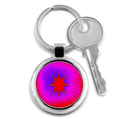 Pink Digital Computer Graphic Key Chains (round)  by Simbadda