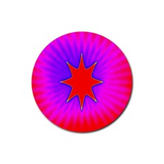 Pink Digital Computer Graphic Rubber Coaster (round)  by Simbadda