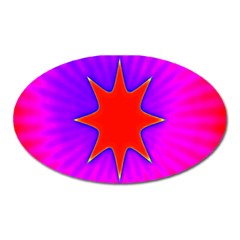 Pink Digital Computer Graphic Oval Magnet by Simbadda