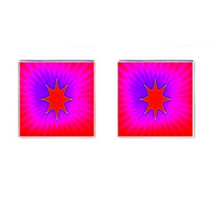 Pink Digital Computer Graphic Cufflinks (square) by Simbadda