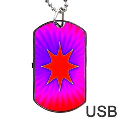 Pink Digital Computer Graphic Dog Tag Usb Flash (one Side) by Simbadda