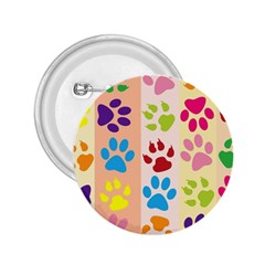 Colorful Animal Paw Prints Background 2 25  Buttons by Simbadda