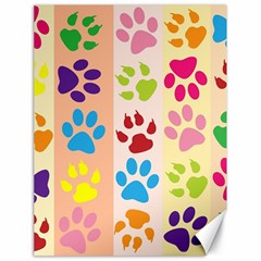 Colorful Animal Paw Prints Background Canvas 18  X 24   by Simbadda